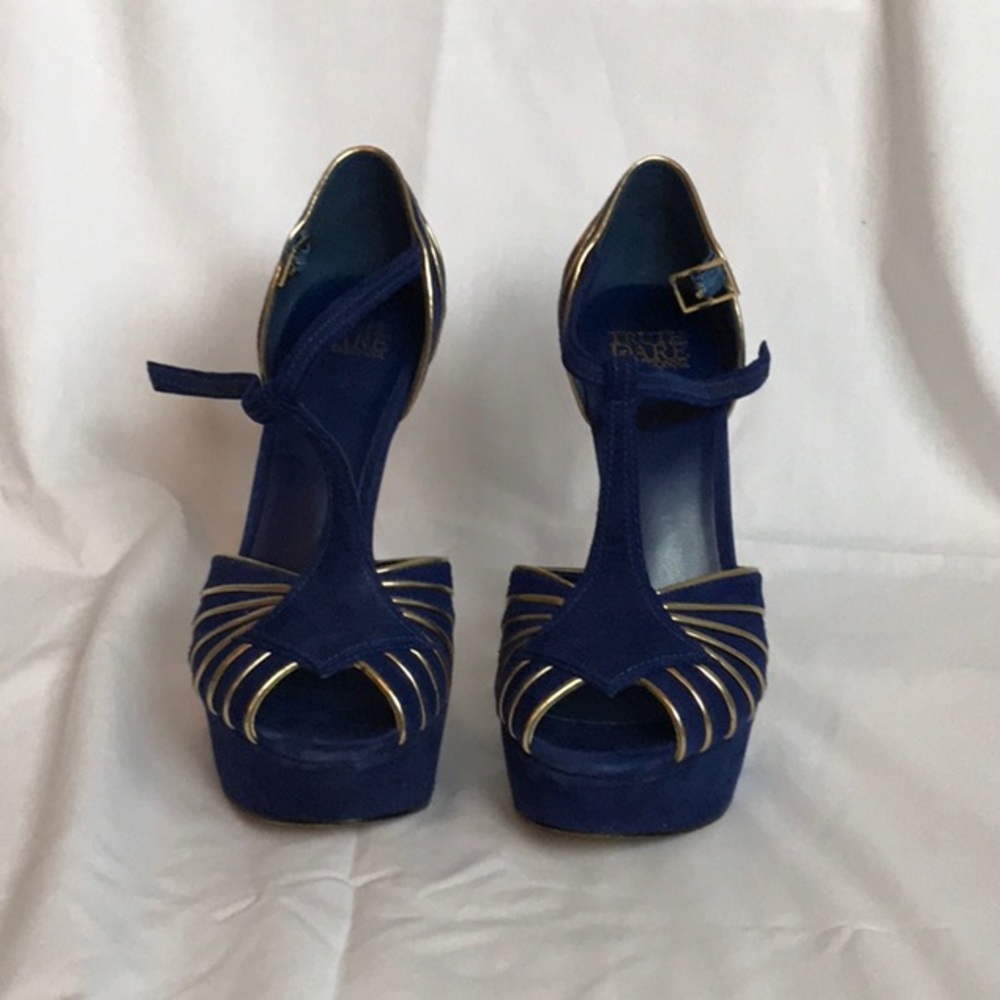 Truth or Dare by Madonna blue platform heel